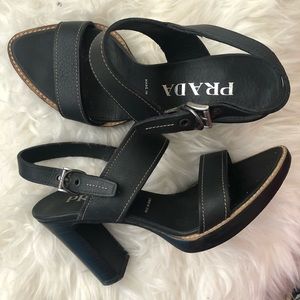 Prada Block Heel Sandals